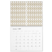 Een wit en goud geometrisch patroon kalender (Jan 2027)