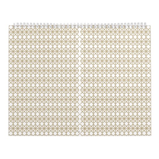 Een wit en goud geometrisch patroon kalender (Hoes)