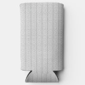 Een wit en grijs behang met een patroon erop seltzer blikjeskoeler (Voorkant)