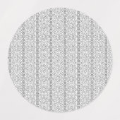 Een wit en grijs geometrisch patroon vult het afbe labels (Design 2)