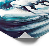 Een wit paard in een stormachtig Zee Poster (Hoek)