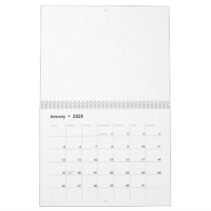 Een wit sleeve met een subtiele textuur, waarschij kalender