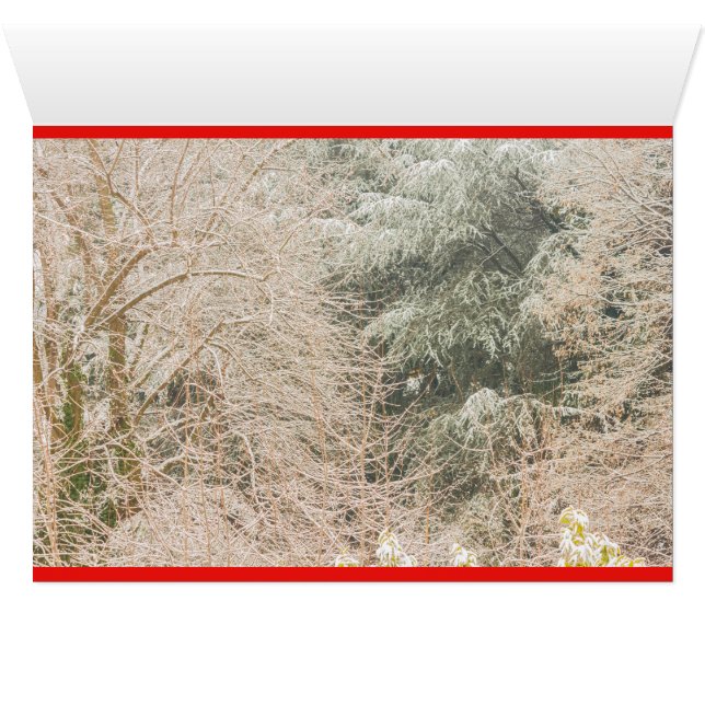 een wit winterlandschap op wenskaart (Binenzijde Horizontaal (Onderkant))