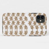 Een witte achtergrond met bruine bloemen erop Case-Mate iPhone case (Achterkant (horizontaal))
