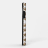 Een witte achtergrond met bruine bloemen erop Case-Mate iPhone case (Achterkant/rechts)