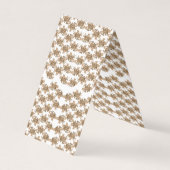 Een witte achtergrond met bruine bloemen erop visitekaartje (Voorkant)