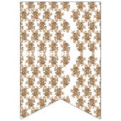 een witte achtergrond met bruine bloemen erop vlaggetjes (Tweede vlag)