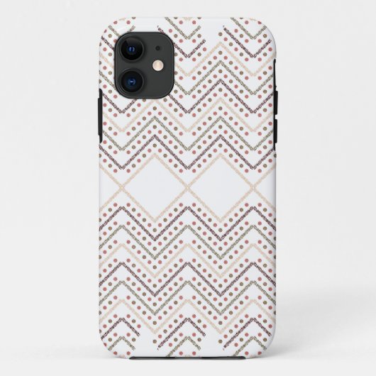 Een witte achtergrond met bruine en rode stippen Case-Mate iPhone case (Achterkant)