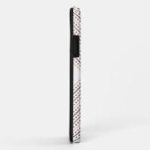 Een witte achtergrond met bruine en rode stippen Case-Mate iPhone case (Achterkant/rechts)