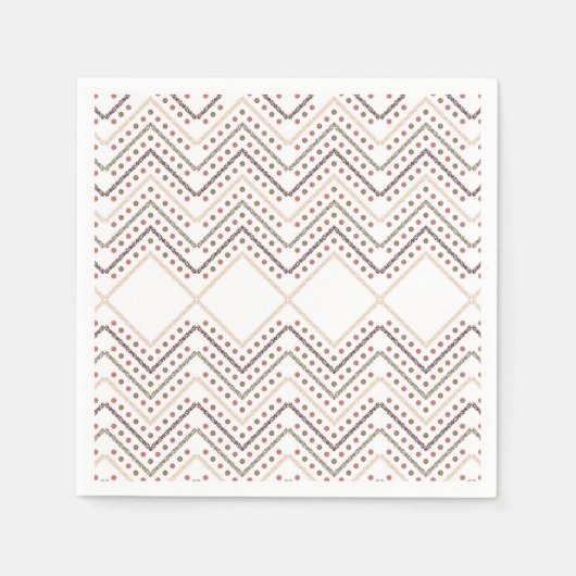 Een witte achtergrond met bruine en rode stippen servet (Voorkant)