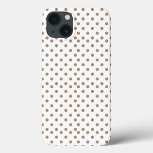 Een witte achtergrond met bruine stippen Case-Mate iPhone case