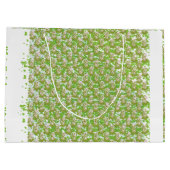 Een witte achtergrond met bruine stippen erop groot cadeauzakje (Achterkant)