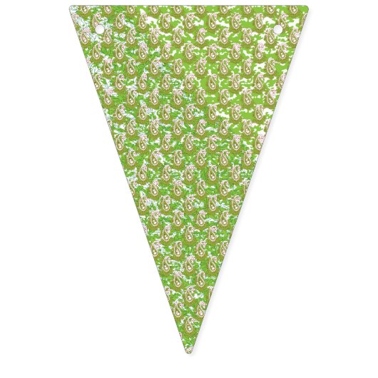 Een witte achtergrond met bruine stippen erop vlaggetjes (Eerste vlag)