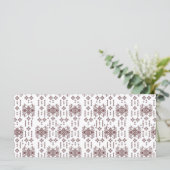 een witte achtergrond met daarop een rood patroon menu (Staand voorkant)