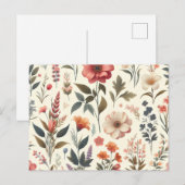 Een witte achtergrond met een bos bloemen erop uitnodiging briefkaart (Voorkant / Achterkant)