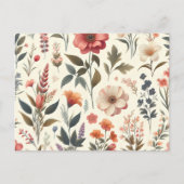 Een witte achtergrond met een bos bloemen erop uitnodiging briefkaart (Voorkant)