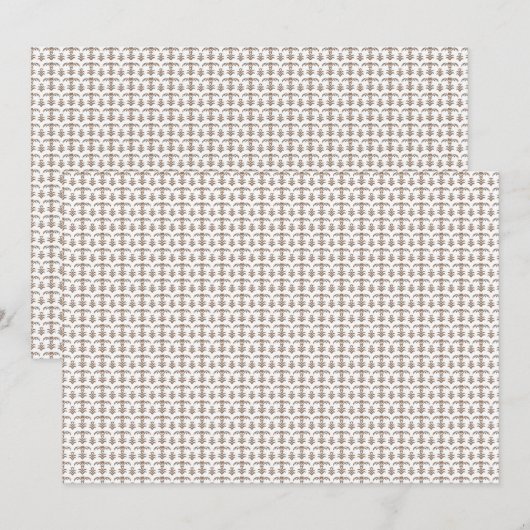 Een witte achtergrond met een bruin patroon erop kaart (Voorkant / Achterkant)