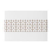 Een witte achtergrond met een bruin patroon erop uitnodigingen wikkel (Achterkant Voorbeeld)