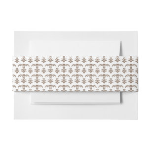 Een witte achtergrond met een bruin patroon erop uitnodigingen wikkel