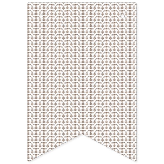 Een witte achtergrond met een bruin patroon erop vlaggetjes (Eerste vlag)