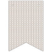 Een witte achtergrond met een bruin patroon erop vlaggetjes (Derde vlag)