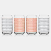 Een witte achtergrond met een patroon van cirkels blikvorm glas (Achterkant)