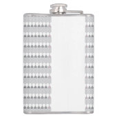 Een witte achtergrond met een patroon van cirkels heupfles (Achterkant)