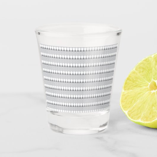 Een witte achtergrond met een patroon van cirkels shot glas (Voorkant)