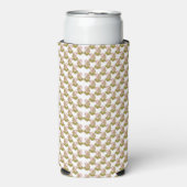 Een witte achtergrond met een patroon van groene b seltzer blikjeskoeler (Seltzer Voorkant)