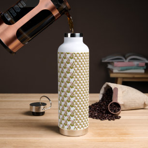 Een witte achtergrond met een patroon van groene b waterfles