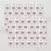 Een witte achtergrond met een rood patroon erop briefkaart (Voorkant / Achterkant)