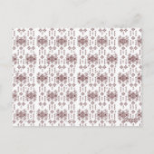 Een witte achtergrond met een rood patroon erop briefkaart (Achterkant)