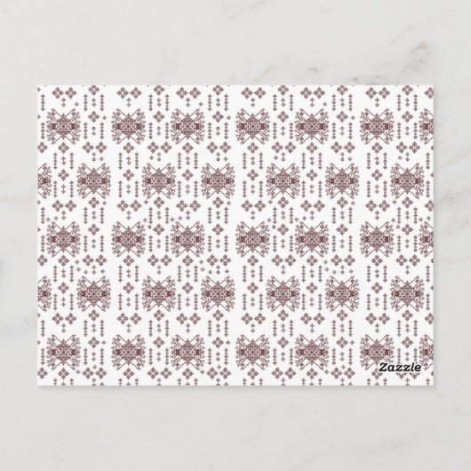 Een witte achtergrond met een rood patroon erop briefkaart (Achterkant)