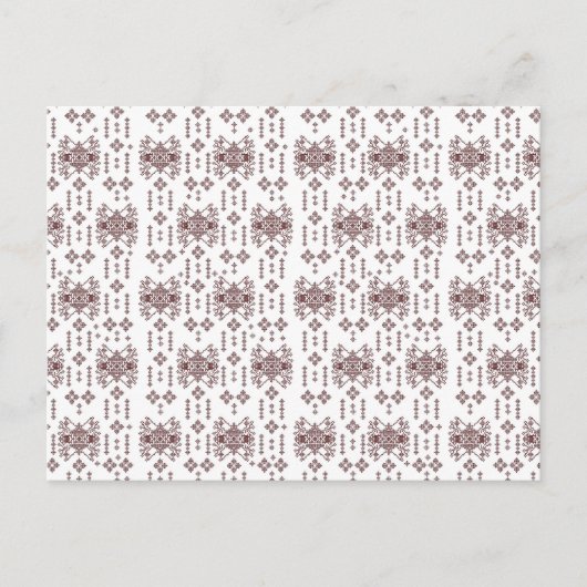 Een witte achtergrond met een rood patroon erop briefkaart (Voorkant)