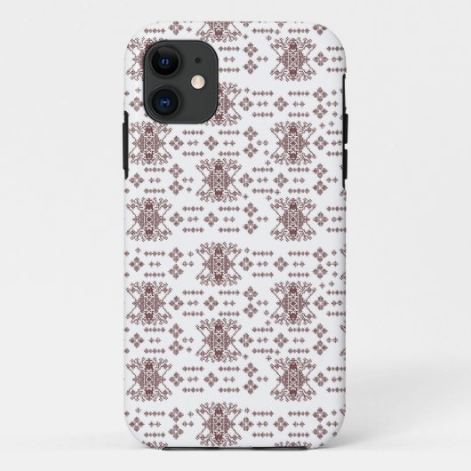 Een witte achtergrond met een rood patroon erop Case-Mate iPhone case (Achterkant)