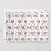 Een witte achtergrond met een rood patroon erop feestdagenkaart (Voorkant)