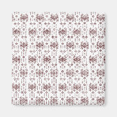 Een witte achtergrond met een rood patroon erop magneet (Voorkant)