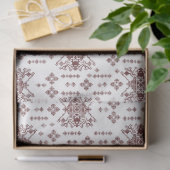 Een witte achtergrond met een rood patroon erop tissuepapier (Geschenk)