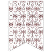 Een witte achtergrond met een rood patroon erop vlaggetjes (Derde vlag)