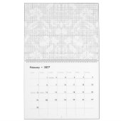 Een witte achtergrond met een speelse opstelling kalender (Feb 2027)