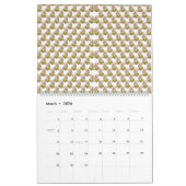 Een witte achtergrond met groene bladeren erop kalender (Mar 2026)