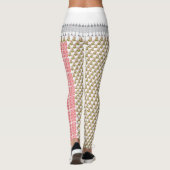 Een witte achtergrond met groene bladeren erop leggings (Achterkant)