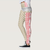 Een witte achtergrond met groene bladeren erop leggings (Links)