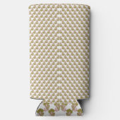 Een witte achtergrond met groene bladeren erop seltzer blikjeskoeler (Achterkant)