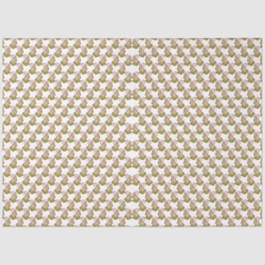 Een witte achtergrond met groene bladeren erop tissuepapier (Voorkant)