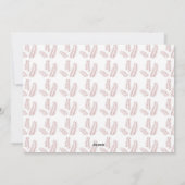 Een witte achtergrond met roze bladeren erop feestdagenkaart (Achterkant)