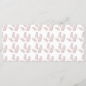 een witte achtergrond met roze bladeren erop menu (Achterkant)
