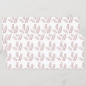 een witte achtergrond met roze bladeren erop menu (Voorkant / Achterkant)