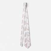 Een witte achtergrond met roze bladeren erop stropdas (Achterkant)