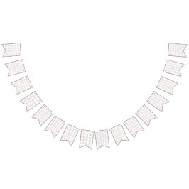 Een witte achtergrond met roze bladeren erop vlaggetjes